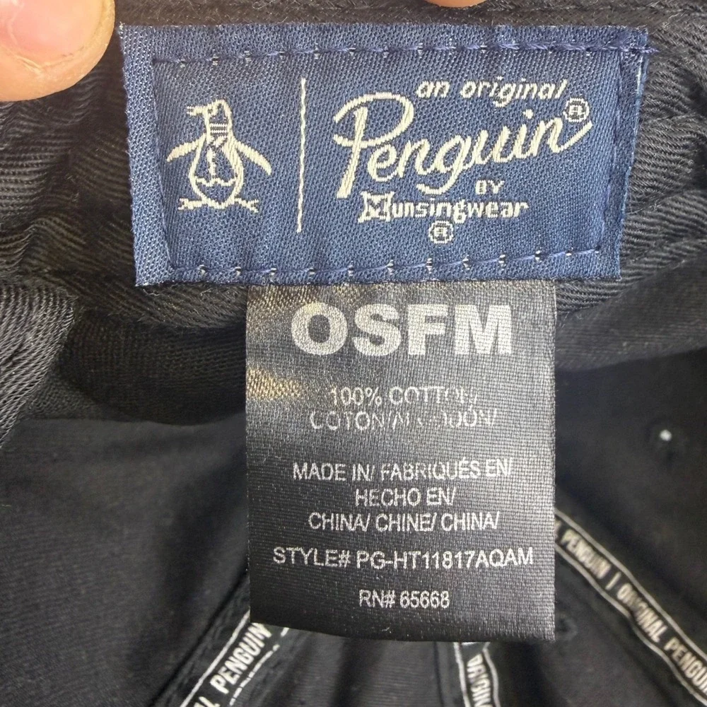 Original Penguin Mens Black Cotton Baseball Cap Dad Hat Embroidered Logo OSFM